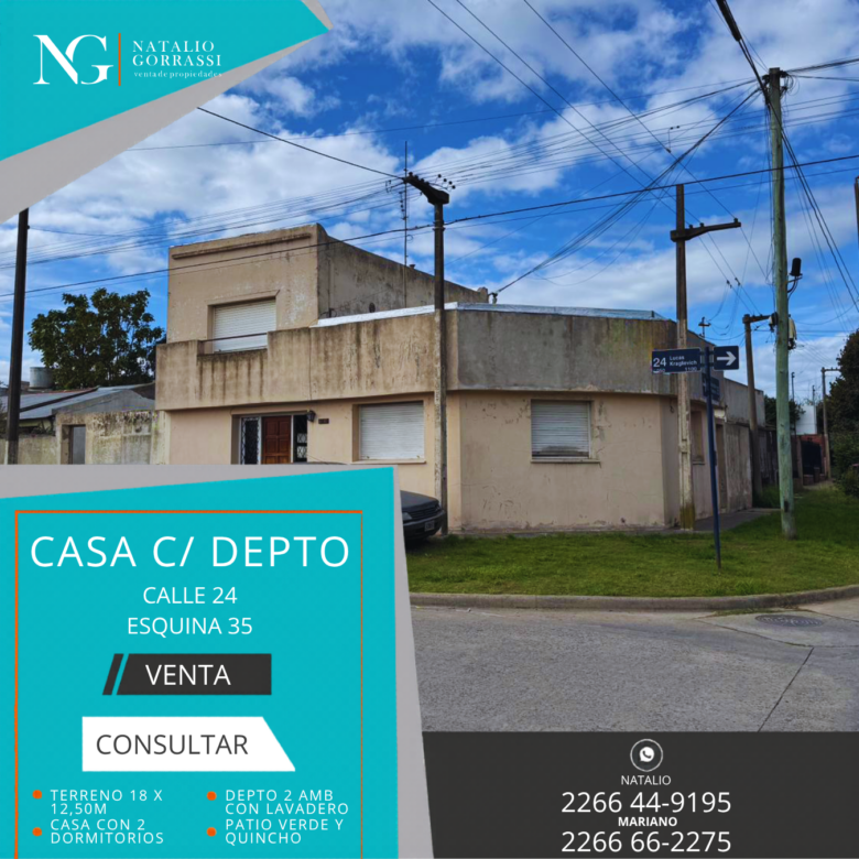 Casa c/ Depto en Calle 24 esq 35