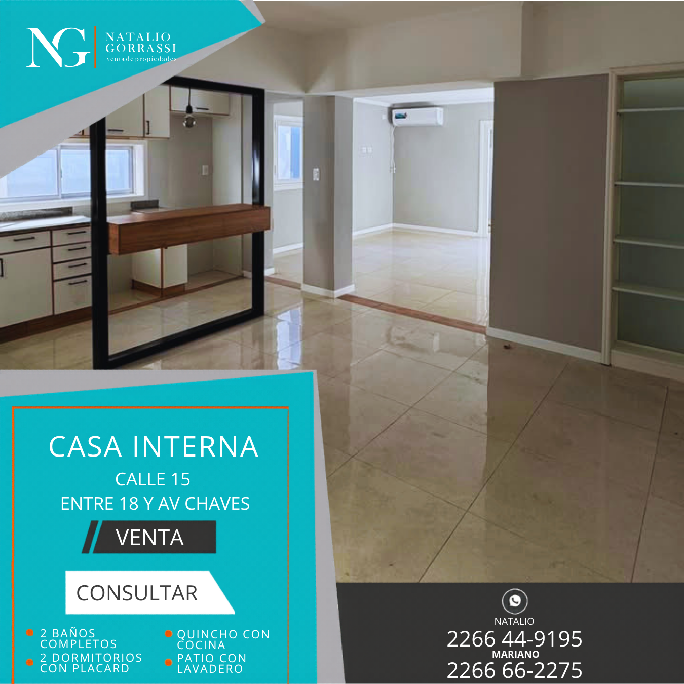 CASA c depto (24) Casa Interna en Venta en Calle 15 e/ Calle 18 y Av Chaves