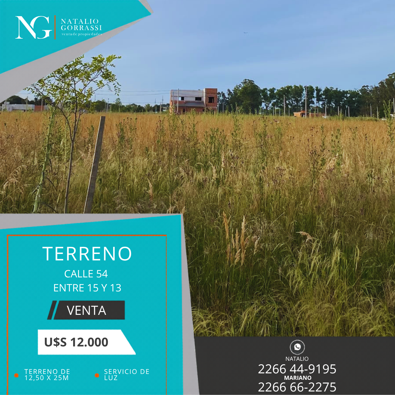 CASA c depto (29) Terreno en Venta en Barrio “Las Acacias” – calle 54 e/ 15 y 13