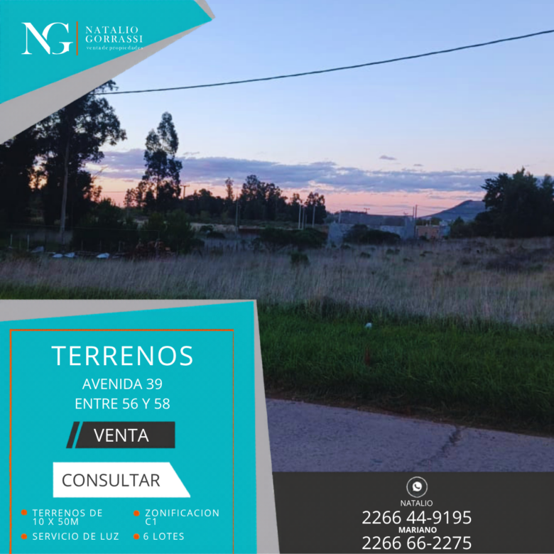 Terrenos en Venta en Av 39 e/ 56 y 58