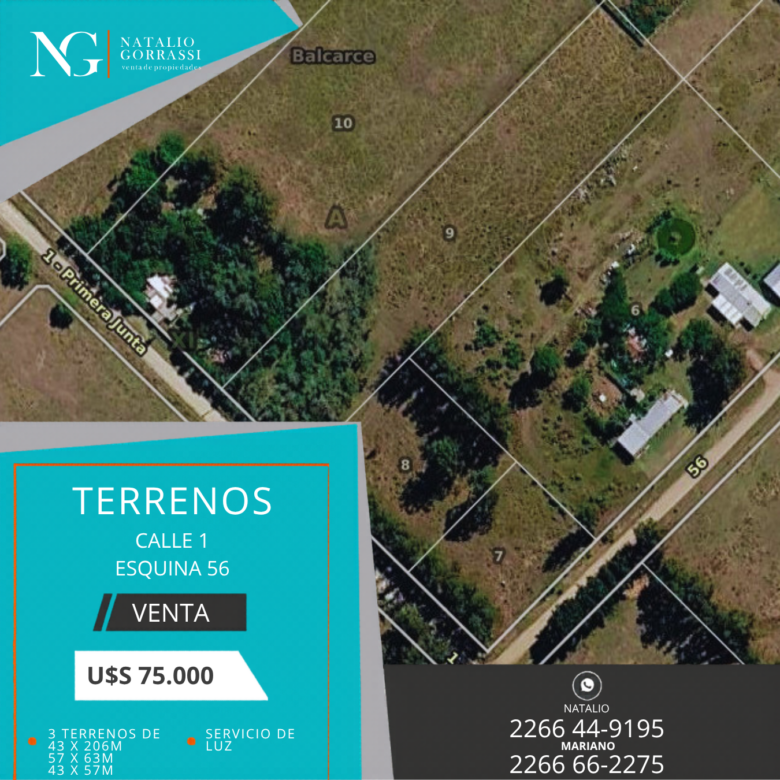 Terrenos en Venta en Calle 1 esq 56