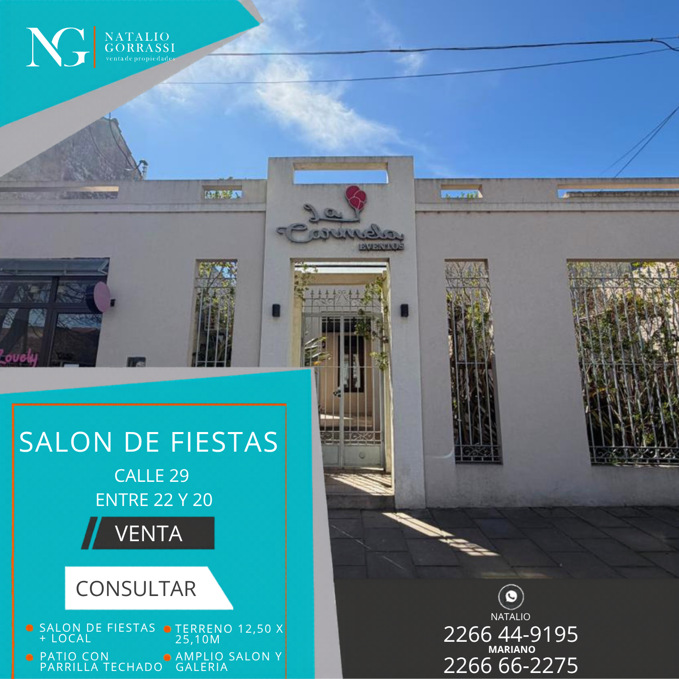 Salon de Fiestas + Local en Venta en Calle 29 e/ 20 y 22