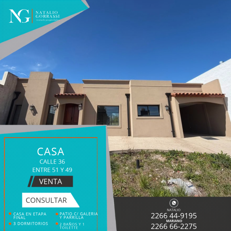 Casa en Etapa Final de Construccion en Venta