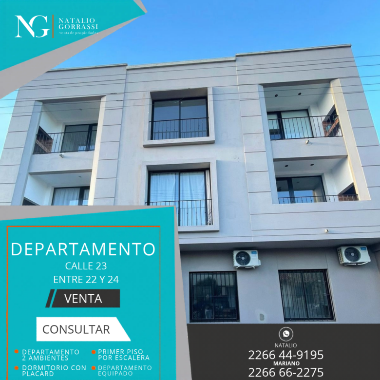Departamento 2 Ambientes en Venta en Calle 23 e/ 20 y 22