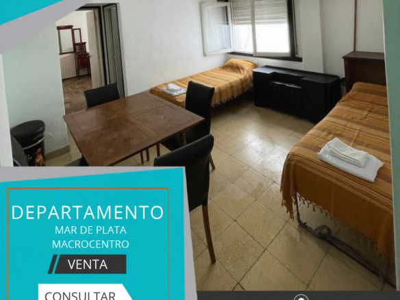 Departamento de 2 Ambientes en Venta en Zona de Macro Centro- MDP