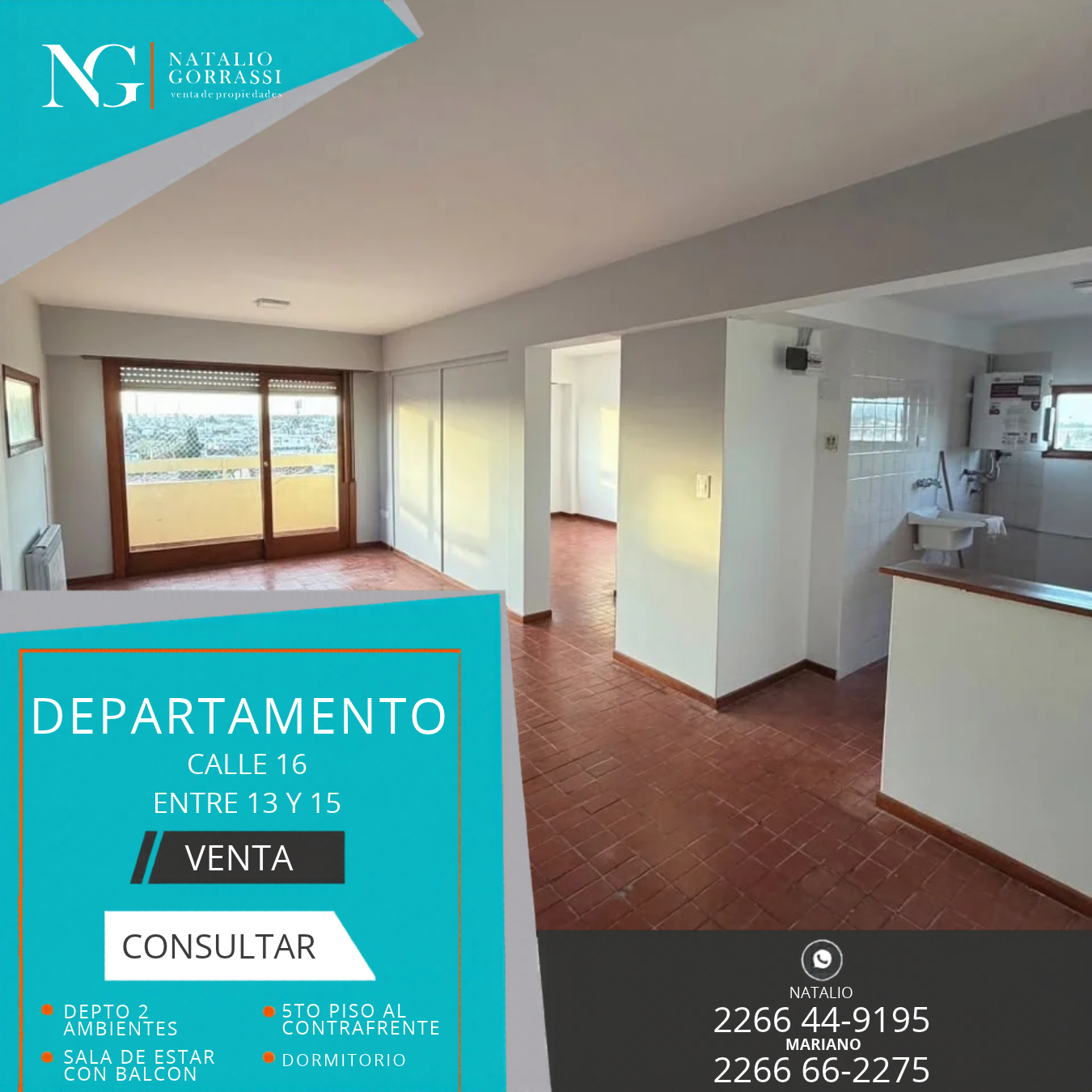 CASA c_ depto Departamento 2 Amb en Venta en Calle 16 e/ 13 y 15